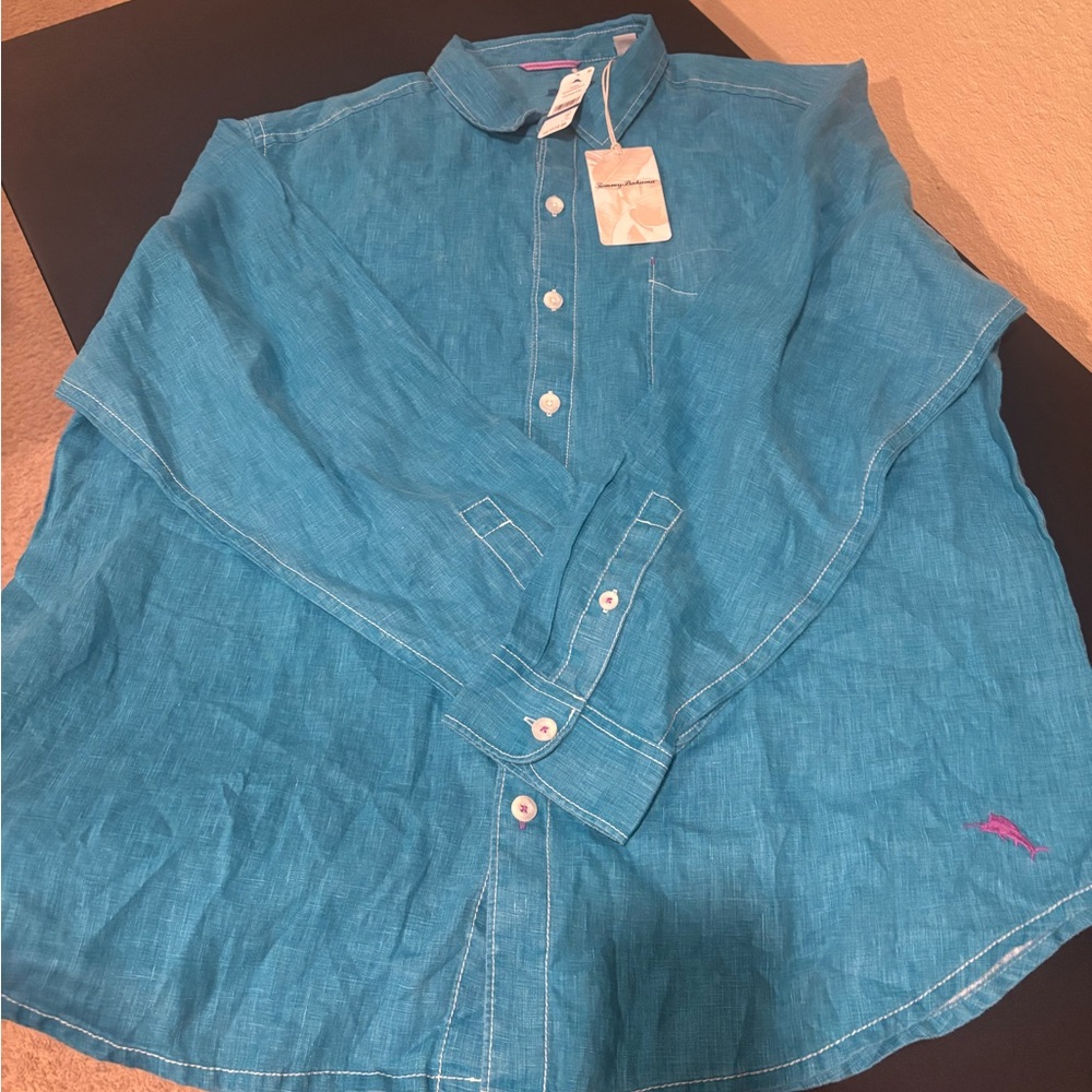 NWT Tommy Bahama Men’s Sea Glass Breezer L/S - “Riviera Azure” - XL